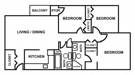 Floor Plan 3 Bedroom
