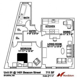 Floor plan at The Regent, Brookline