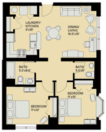 Floor plan at Marion Square, Massachusetts