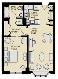 Floor plan at Marion Square, Brookline, MA