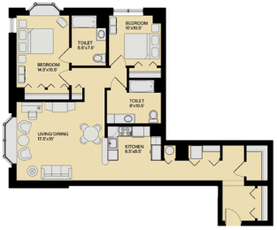 Floor plan at Marion Square, Brookline