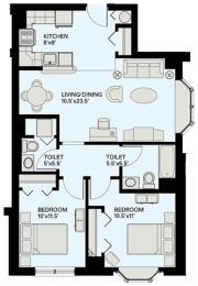 Floor plan at Marion Square, Brookline, MA 02446