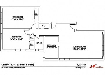 Floor plan at Green Street, Massachusetts, 02446