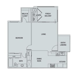  Floor Plan 1X1 Upstairs