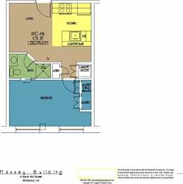  Floor Plan 4N4 Midtown, Unit 416