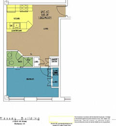  Floor Plan 4N4 Midtown, Unit 417