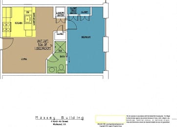  Floor Plan 4N4 Midtown, Unit 207