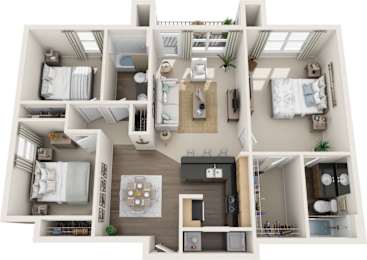The Tropic Floor Plan at Harbour Breeze Apartments