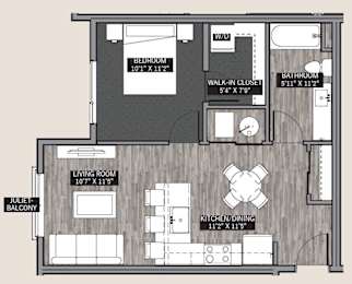  Floor Plan 1 Bedroom