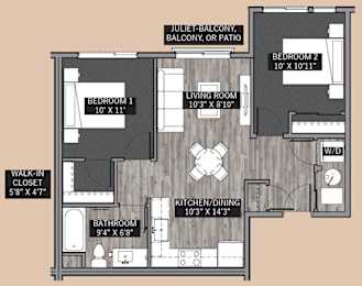  Floor Plan 2 Bedroom