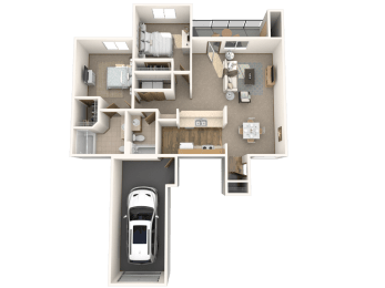  Floor Plan Townhouse - 2 Bedrooms, 2 Bathrooms