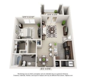  Floor Plan One Bedroom - cc1b1b