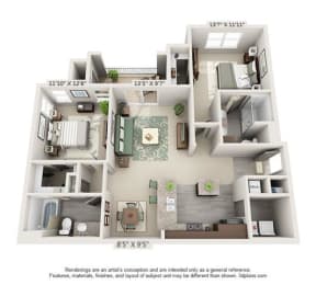  Floor Plan Two Bedroom - cc2b2b