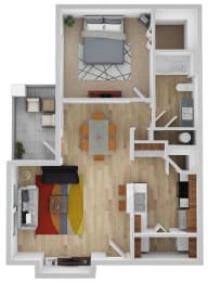 Toscana - One Bedroom One Bath 660 SqFt