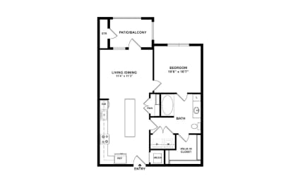 The Bay_3 -apartment floorplan at Windsor Lakeyard District, an apartment community in North Dallas