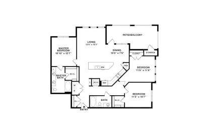 The Starboard 3- apartment floorplan at Windsor Lakeyard District, an apartment community in North Dallas