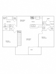  Floor Plan 2 Bedroom - 2 Bathroom