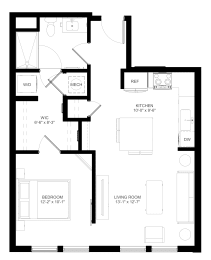  Floor Plan 1BR-G