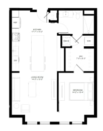  Floor Plan 1BR+B