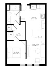  Floor Plan 1BR-E