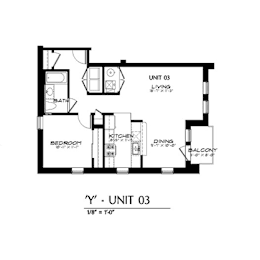 Floor Plan  1 Bed 1 Bath