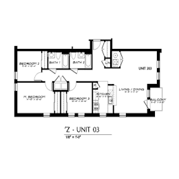 Floor Plan  3 Bed 2 Bath
