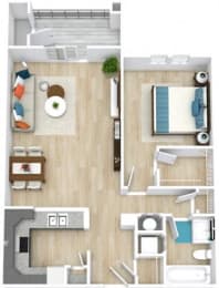 The Dunlin I Floor Plan with 850 Sq. Ft. at Saltmeadow Bay, Virginia Beach, VA