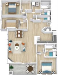 The Gannet Floor Plan with 1,561 Sq. Ft. at Saltmeadow Bay, Virginia, 23451