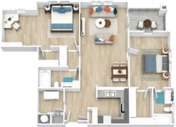 The Kingfisher Floor Plan with 1,272 Sq. Ft. at Saltmeadow Bay, Virginia, 23451