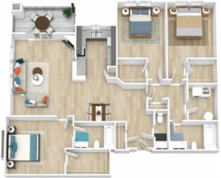 The Pintail Floor Plan with 1,580 Sq. Ft. at Saltmeadow Bay, Virginia Beach, VA, 23451