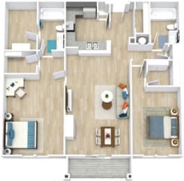 The Sandpiper Floor Plan with 1,348 Sq. Ft. at Saltmeadow Bay, Virginia Beach, 23451