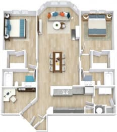 The Willet I Floor Plan with 1,369 Sq. Ft. at Saltmeadow Bay, Virginia Beach