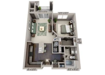 A2 Floor Plan with 738-793 Sq. Ft. at Streets of Greenbrier, Chesapeake