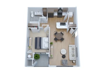  Floor Plan 1 Bedroom, 1 Bathroom