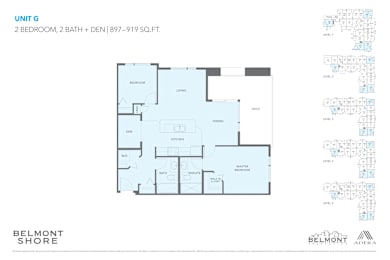 Floor Plan 2 Bed 2 Bath + Den