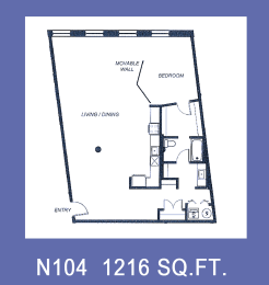  Floor Plan 1 Bedroom Income Restricted