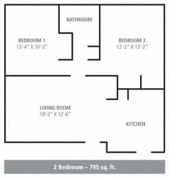  Floor Plan 2 Bedroom