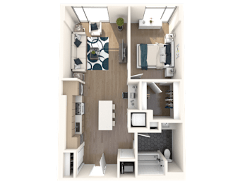  Floor Plan 1 Bedroom Regular