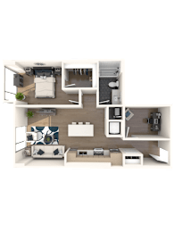  Floor Plan 1 Bedroom with Den
