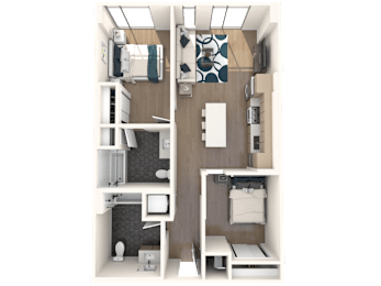  Floor Plan 2 Bedroom Junior (A)