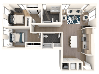  Floor Plan 2 Bedroom Large (A)