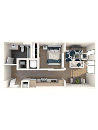  Floor Plan 1 Bedroom Junior (IZ)