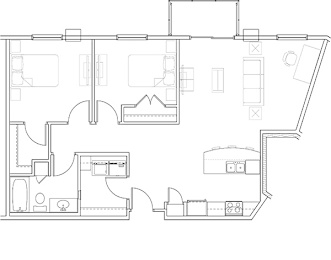  Floor Plan 2 Bedroom 1 Bath +Den