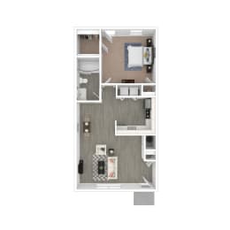 1 Bed 1 Bath Floor Plan at Bennett, Greenville, NC, 27858
