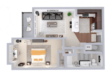  Floor Plan Phase 1 - 1 Bed, 1 Bath (B2)