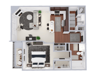  Floor Plan Phase 1 - 1 Bed 1 Bath (D)