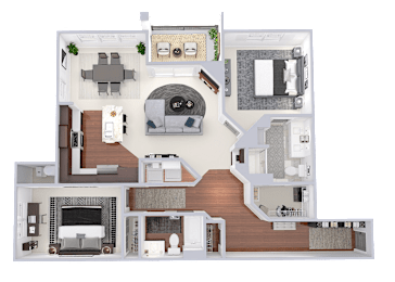 Floor Plan Phase 1 - 2 Bed, 2 Bath (L6)