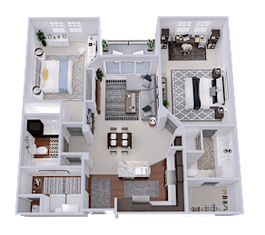  Floor Plan Phase 1 - 2 Bed 2 Bath (I2)