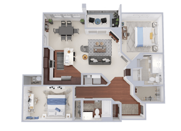  Floor Plan Phase 1 - 2 Bed, 2 Bath (L)