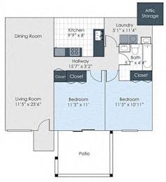  Floor Plan Two Bedroom Full Upgrade